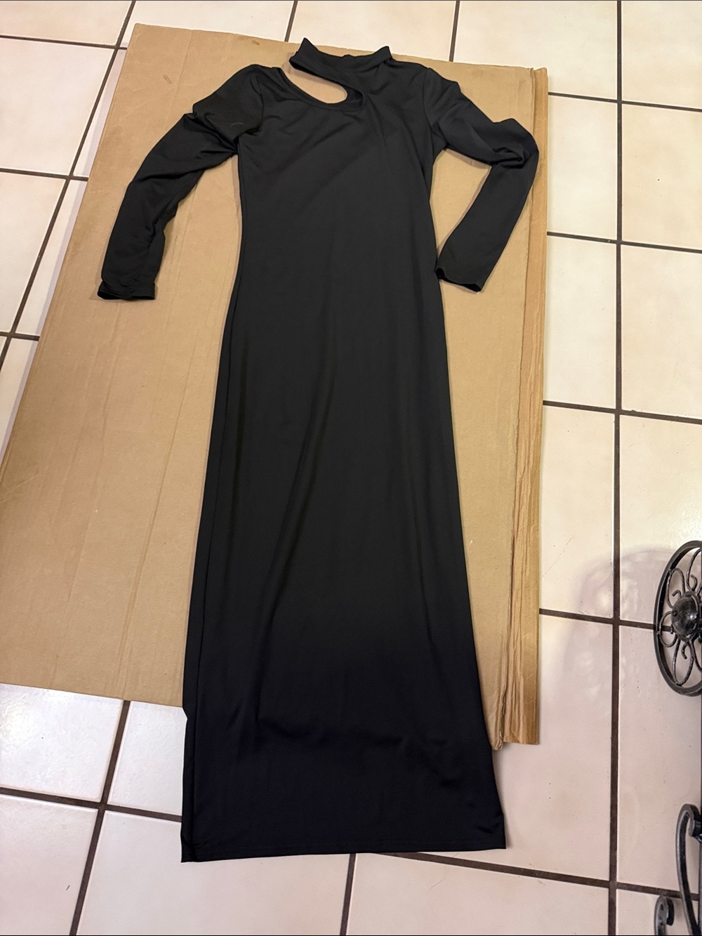 Daisy Black Long-Sleeve Cutout Maxi Dress